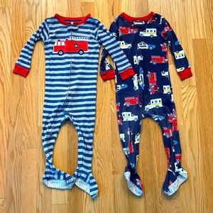 2 pairs of 18 month zippered pajamas